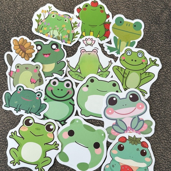 NEW! NWOT Set of 14 frog stickers - classroom prizes gift bags party favors - Picture 12 of 12